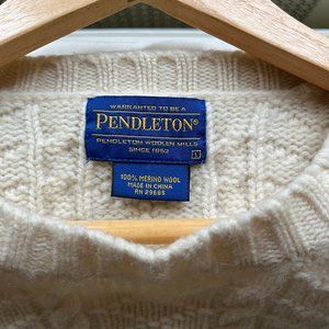 White Pendleton 100% Merino Wool Sweater